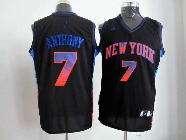  NBA New York Knicks 7 Carmelo Anthony Black Color Swingman Jersey